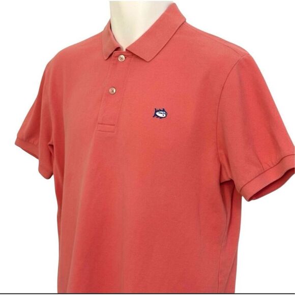 Southern Tide Polo Shirt The Skipjack Short Sleeve Men's Size Small Salmon Orang - Picture 1 of 6